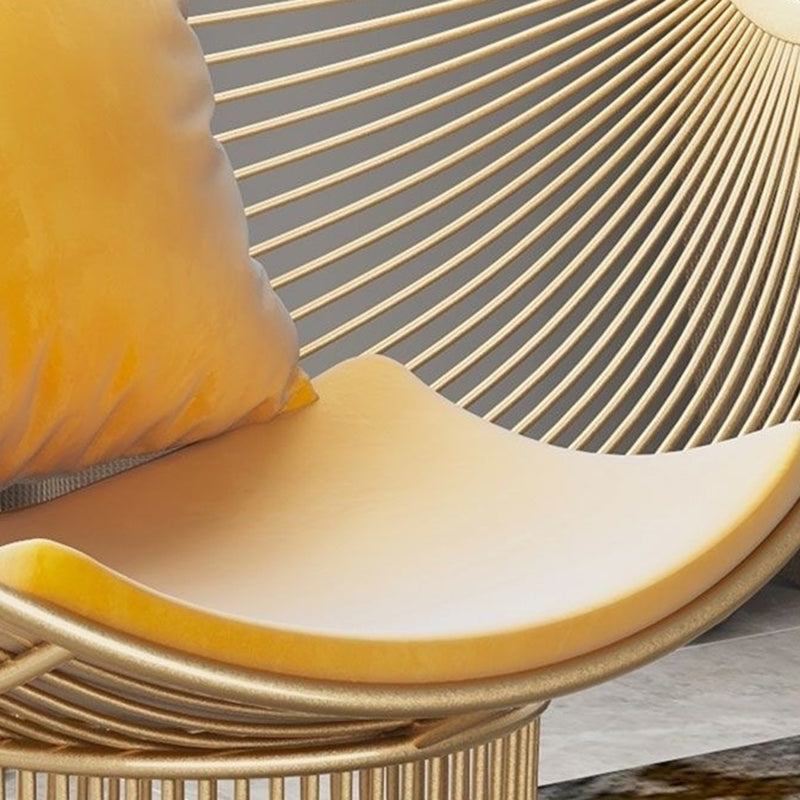 Luxury Oval Curved Upholstered Iron Chair