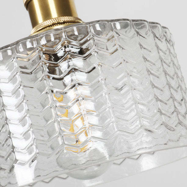 Japanese Vintage Brass Glass Jar Pendant
