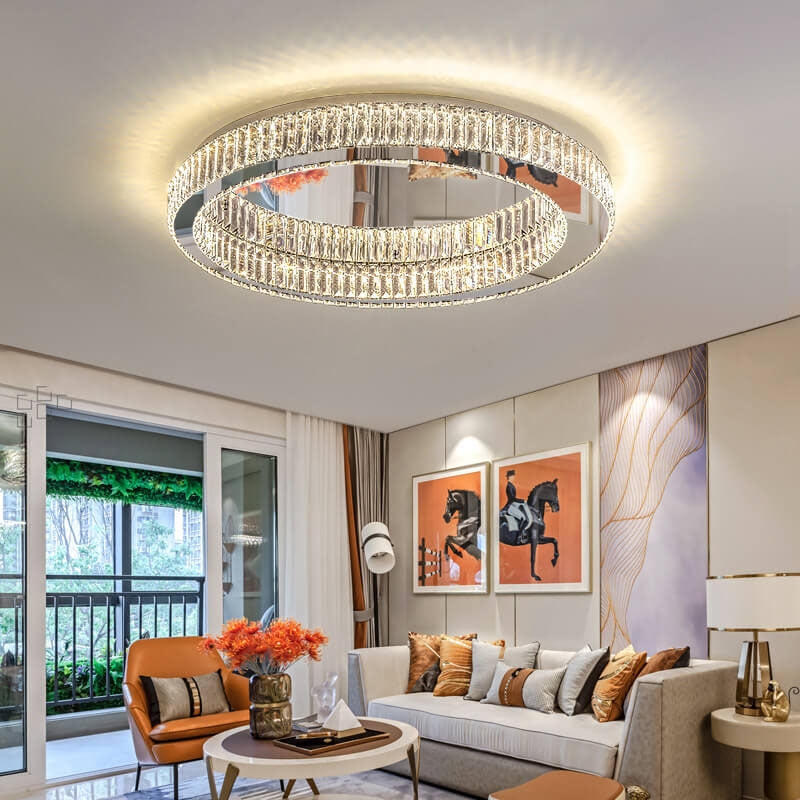 Modern Round Crystal LED Flush Mount Light
