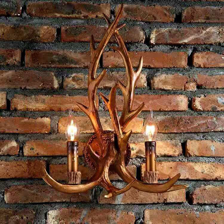 Industrial Resin Antler Wall Sconce