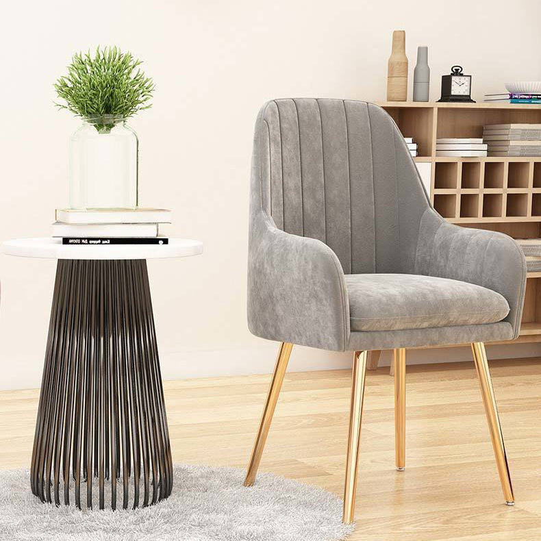 Scandinavian Velvet Leather Metal Vanity Stool — Sponge / Pink & Gold / Velvet