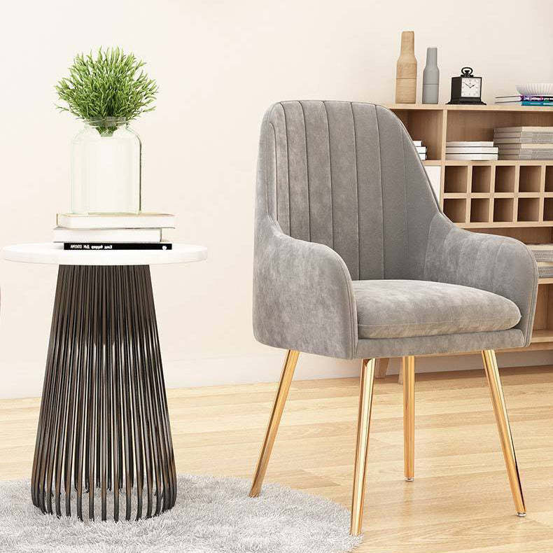 Scandinavian Velvet Leather Metal Vanity Stool — Sponge / Pink & Gold / Velvet