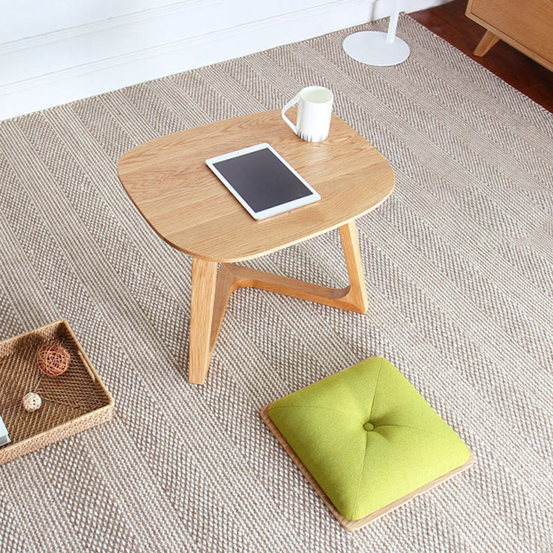 Vintage Wood V-Shape Base End Table — Log Color