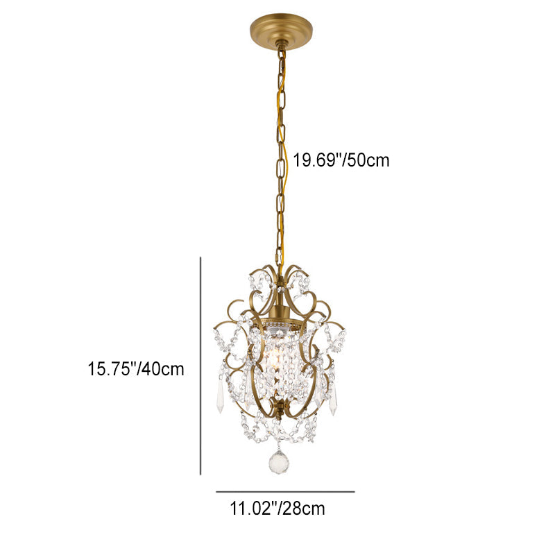 Traditional Luxury Iron Crystal Pendant Light