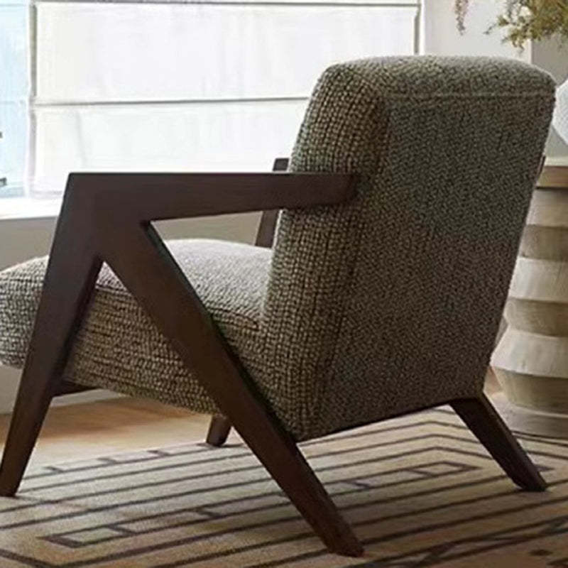 Nordic Fabric Wood Accent Chair