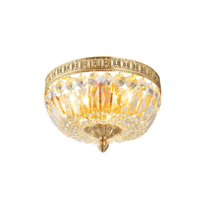 French Vintage Crystal Round 3/5/9-Light Flush Mount