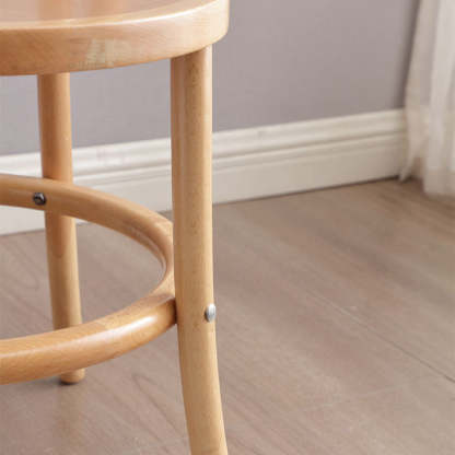 Vintage Cylinder Wood Rattan Dining Chair — Rattan / Walnut
