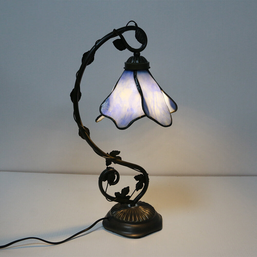 Tiffany Flower Petal Resin Stained Glass Table Lamp