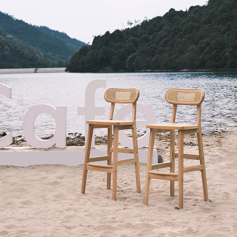 Minimalist PU Leather Open-Back Counter Stool