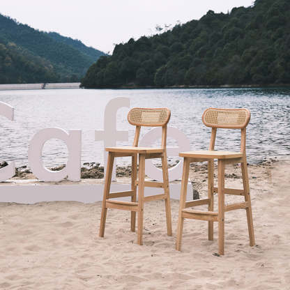 Minimalist PU Leather Open-Back Counter Stool