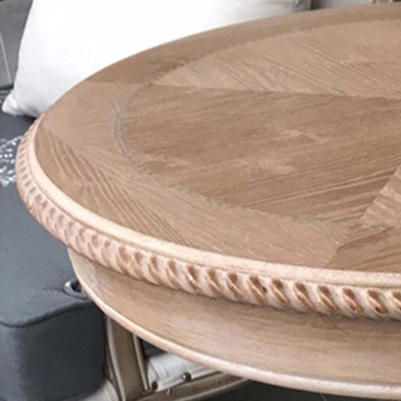 French Round Wood Three-Leg Coffee Table