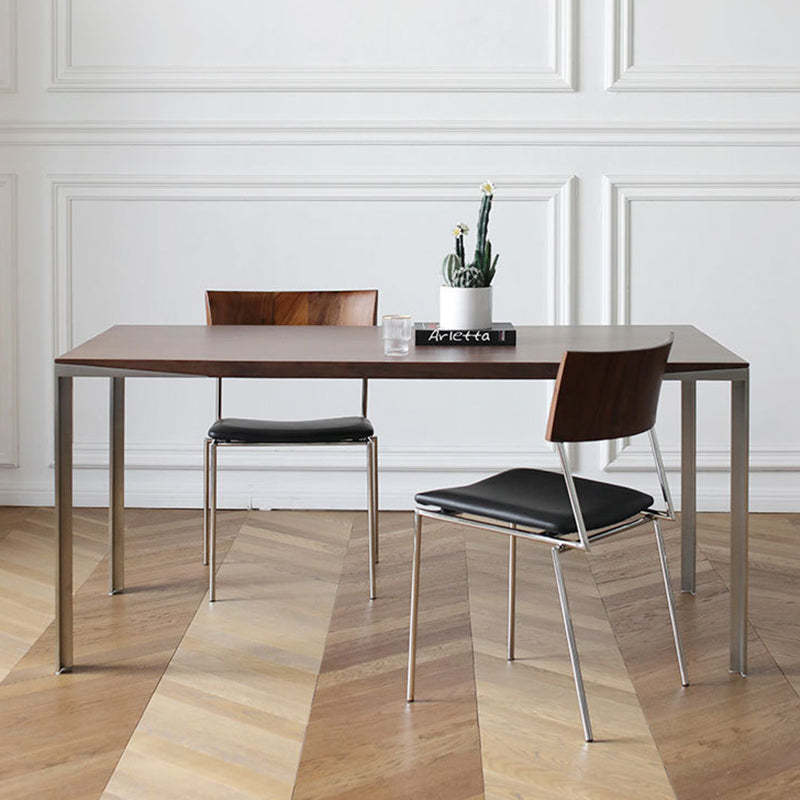 Nordic Curved Wood Leather Dining Chair