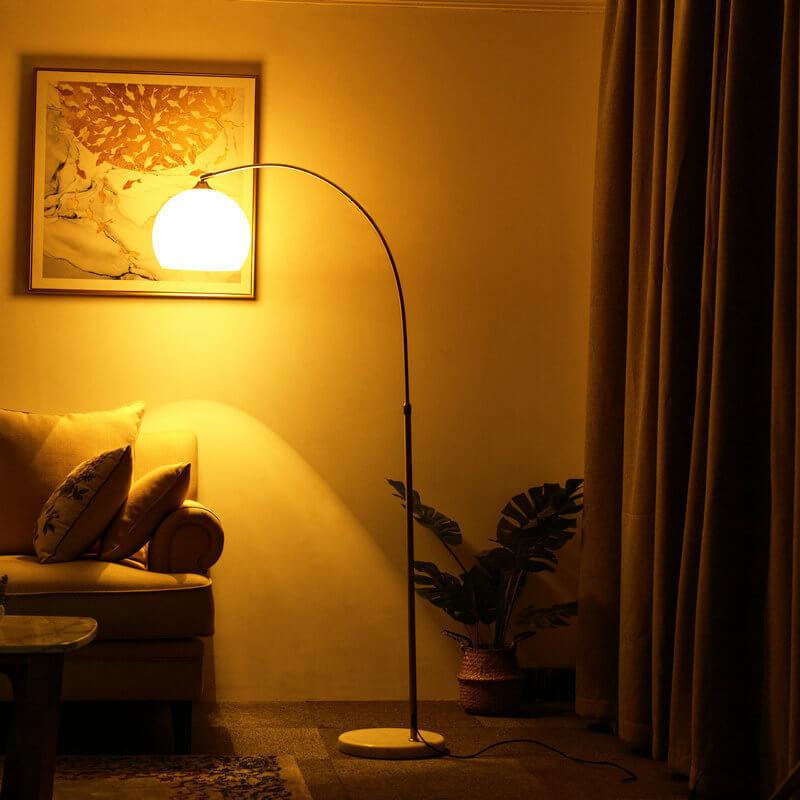 Lighom rod globe acrylic floor lamps for living room — White / 220V-240V (UK/AU)