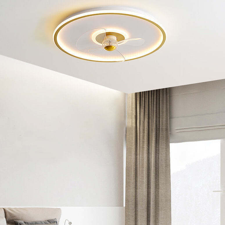 Modern Acrylic Round Minimalist LED Flush Mount Fan Light