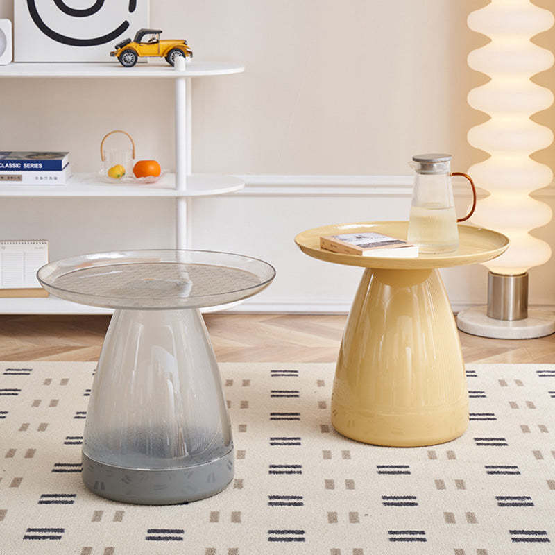 Contemporary Cone Plastic PET Coffee Table — Transparent Green