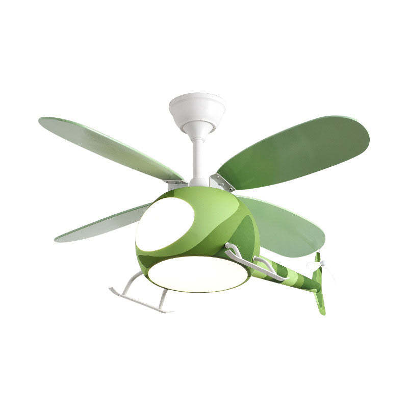 Contemporary Iron Cartoon Planes LED Fan Light