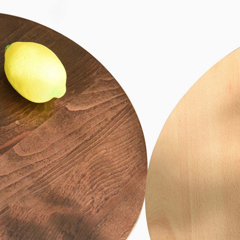 Scandinavian Round Wood 1-Shelf Side Table