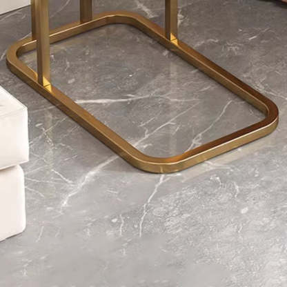 Luxury Rectangular Faux Metal 2-Tier Side Table — 2 / Black Tabletop + Black Frame