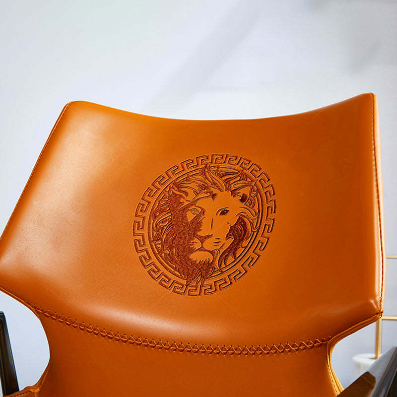 Modern Curved PU Leather Steel Dining Chair