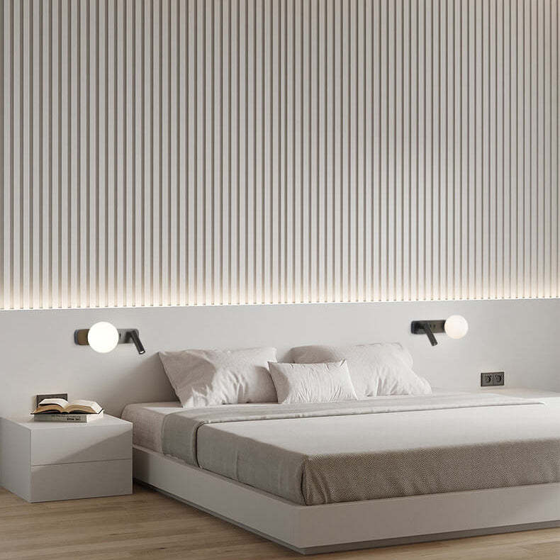 Minimalist Glass Sphere LED Spotlight Reading Sconce