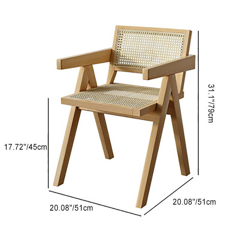 Minimalist Wood Rattan Dining Chair