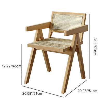 Minimalist Wood Rattan Dining Chair