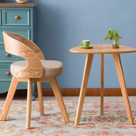 Minimalist Fabric Wood Dining Chair