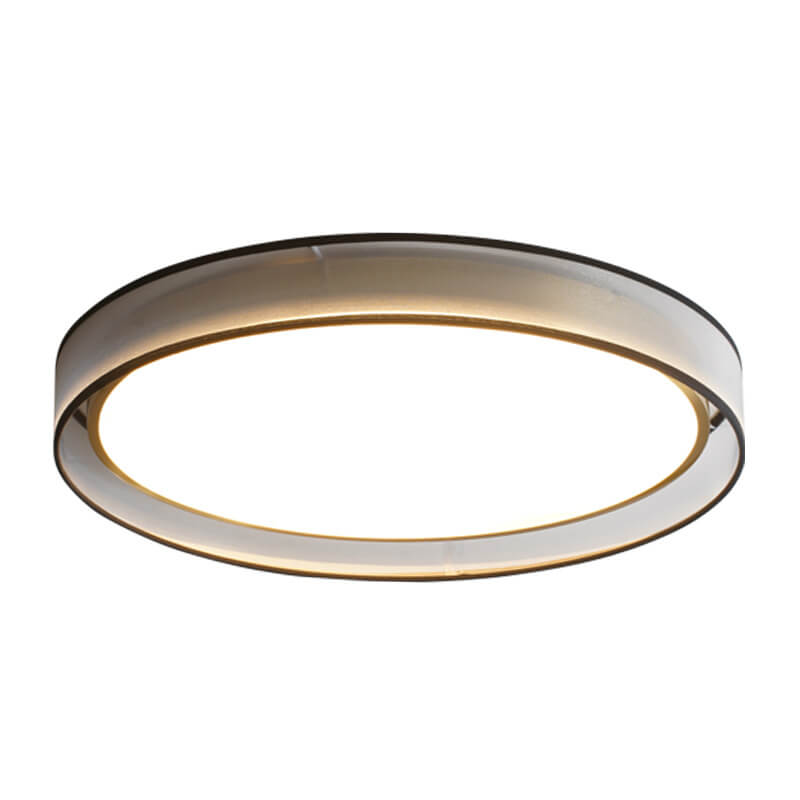 Nordic Round Fabric Brass Acrylic LED Flush Mount Light