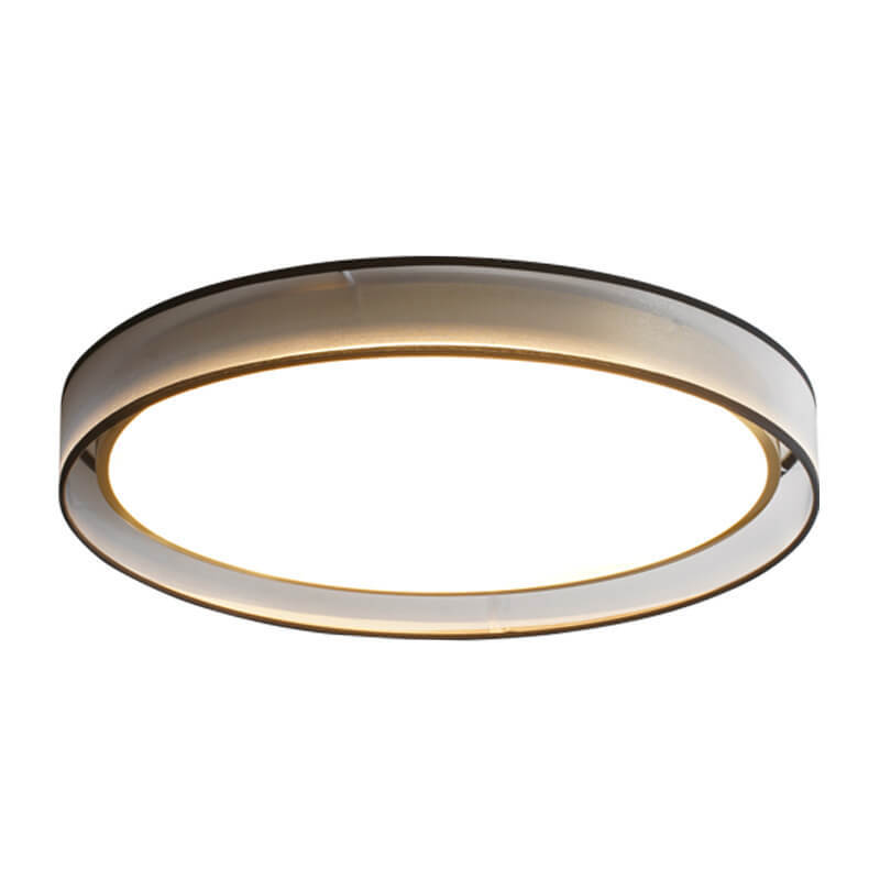 Nordic Round Fabric Brass Acrylic LED Flush Mount Light