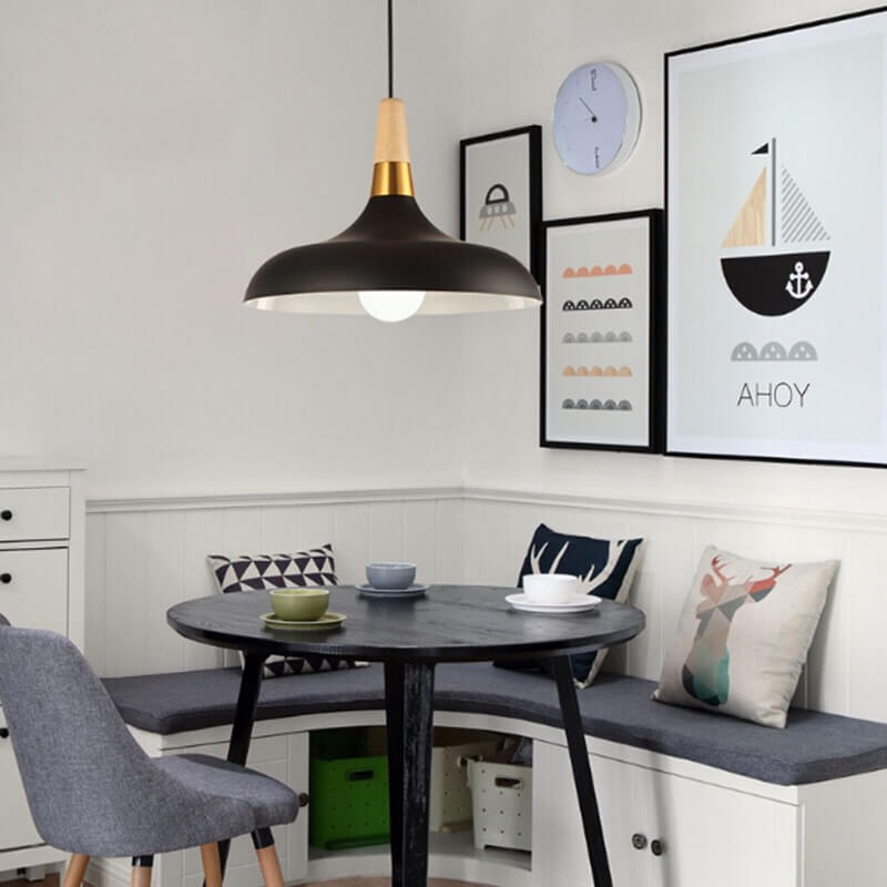 Nordic Macaron Barn Wood Pendant Light