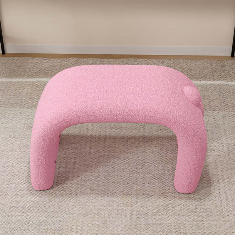 Curved Faux Fur Cat Vanity Stool
