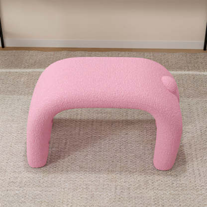 Curved Faux Fur Cat Vanity Stool