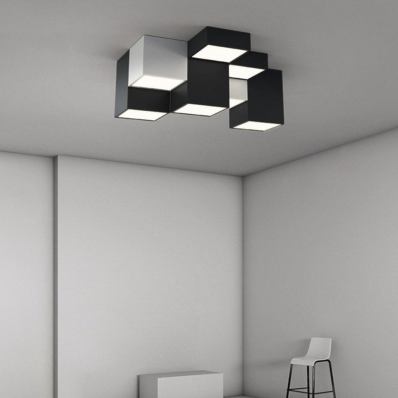 Nordic cube black acrylic flush mount lighting — 3-Light / 220V-240V (UK/AU
