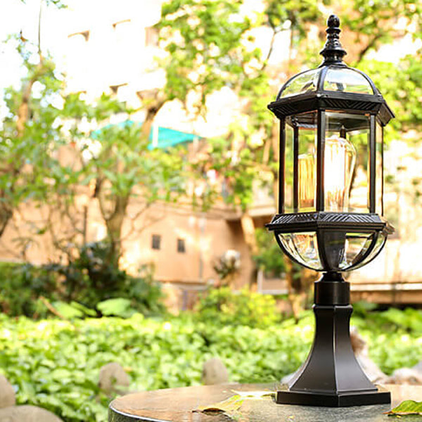European Vintage Fence Post Outdoor Light