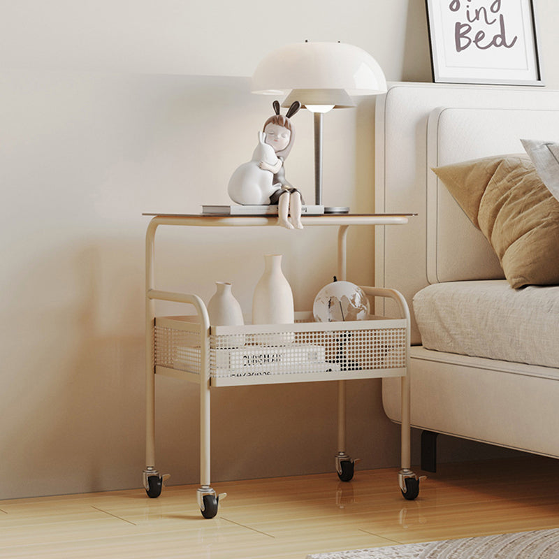 Scandinavian Iron Tempered Glass End Table