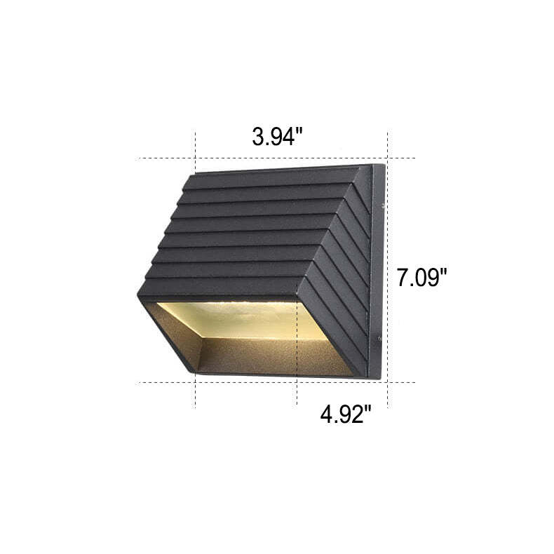 Outdoor Striped Trapezoidal LED Patio Wall Sconce