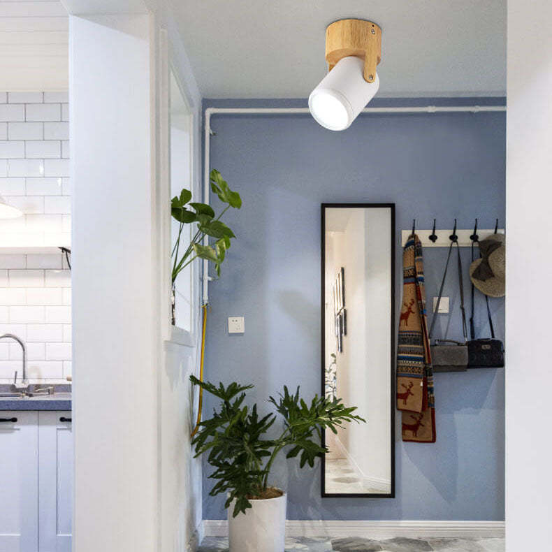 Minimalist Wooden Spotlight Track LED Flush Ceiling Light