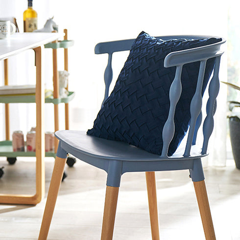 Contemporary Vertical Strip Beechwood Chair — Pink