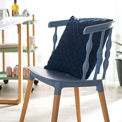 Contemporary Vertical Strip Beechwood Chair — Pink