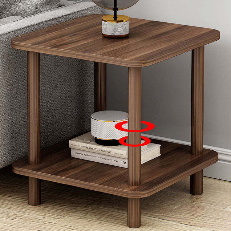 Japanese Solid Wood 2-Tier End Table