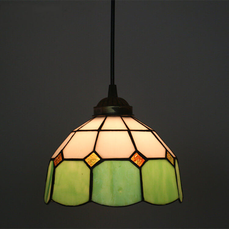 Tiffany European Stained Glass Dome Pendant Light