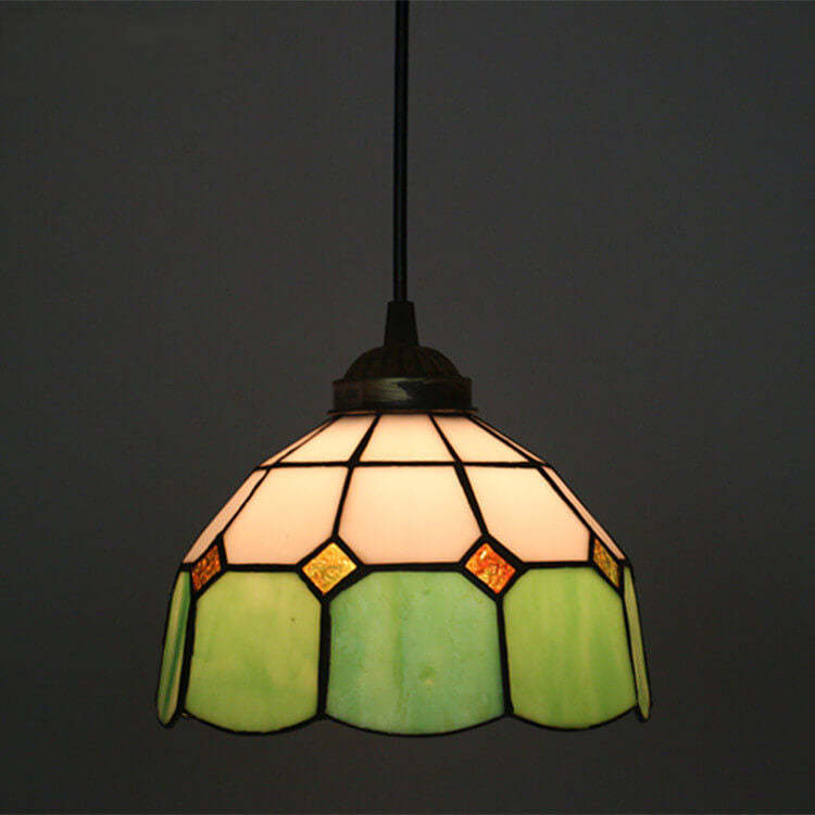 Tiffany European Stained Glass Dome Pendant Light