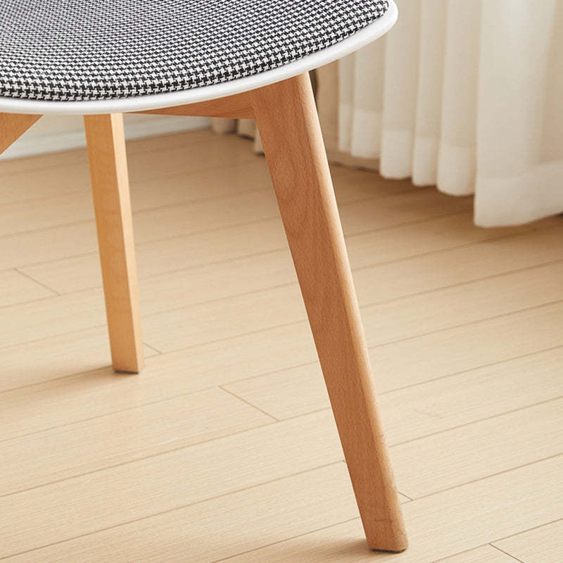 Nordic Curved Plastic Wood-Leg Dining Armchair