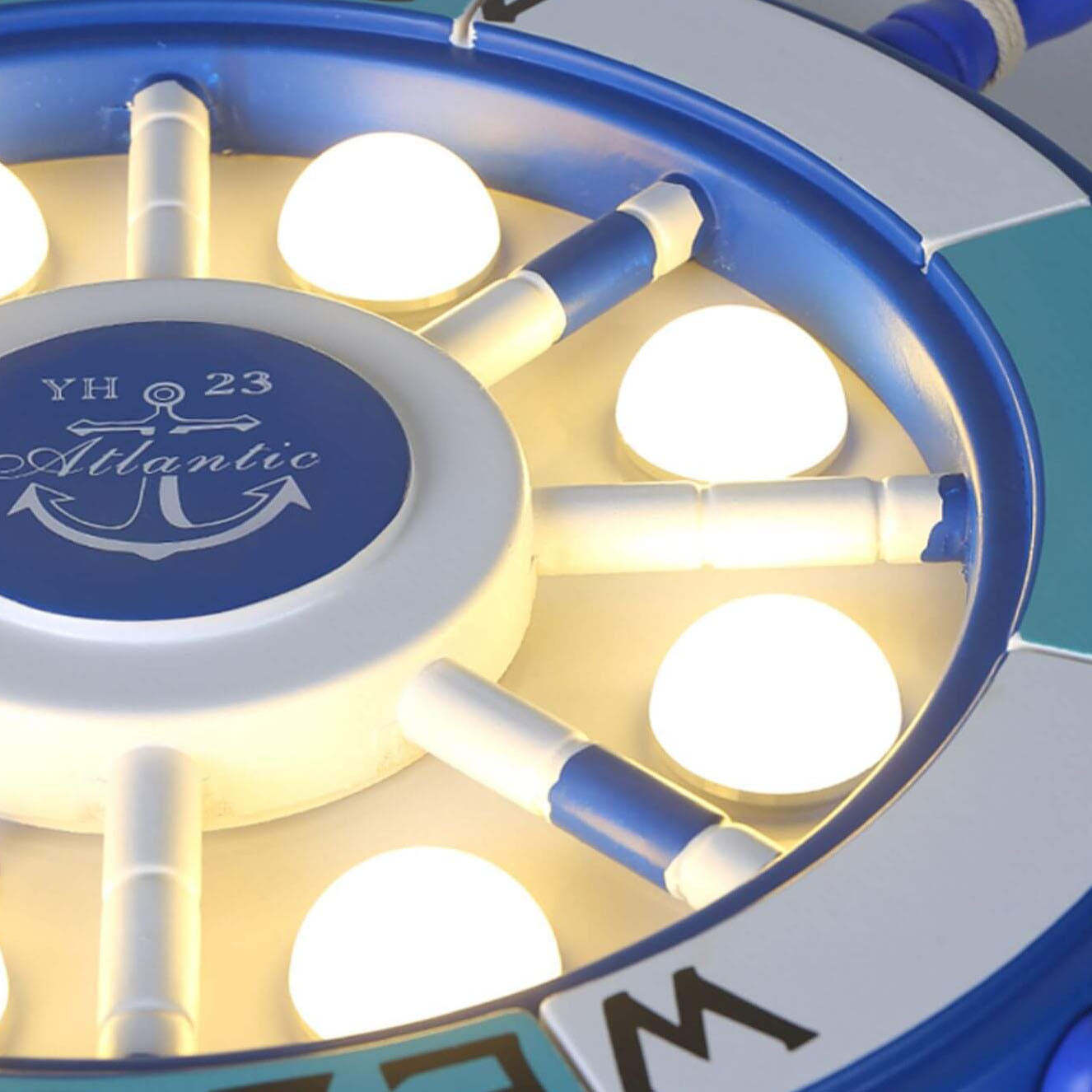 Cartoon Plastic Sailboat LED Flush Mount Light