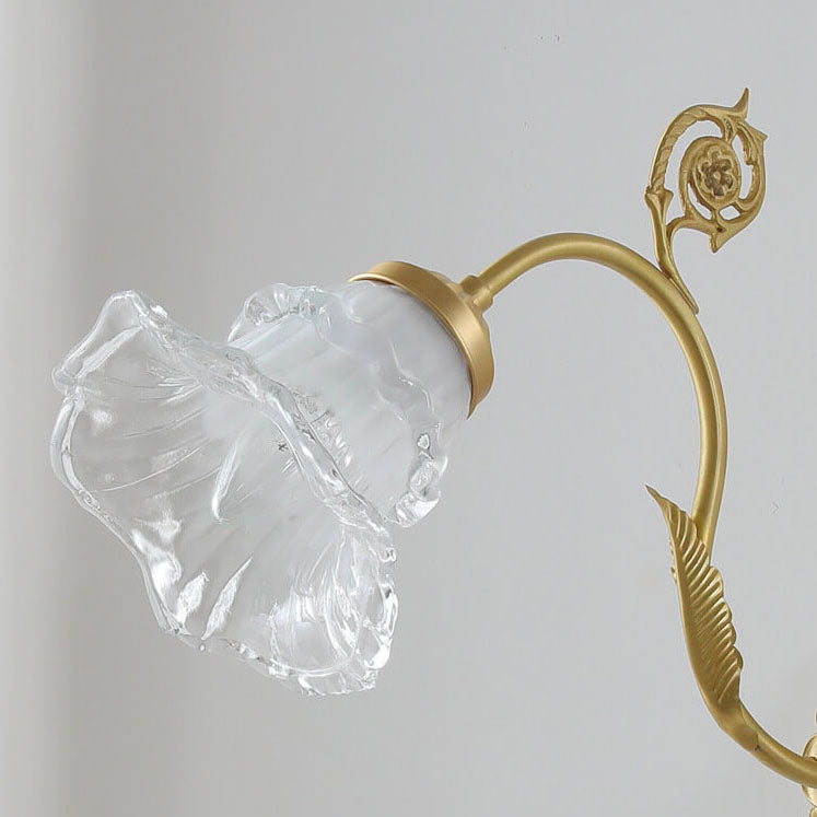French Glass Flower Copper Wall Sconce