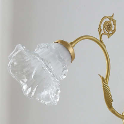 French Glass Flower Copper Wall Sconce