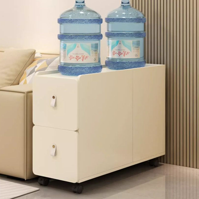 Lighom minimalist end 2-drawer wood end & side tables in wood glass