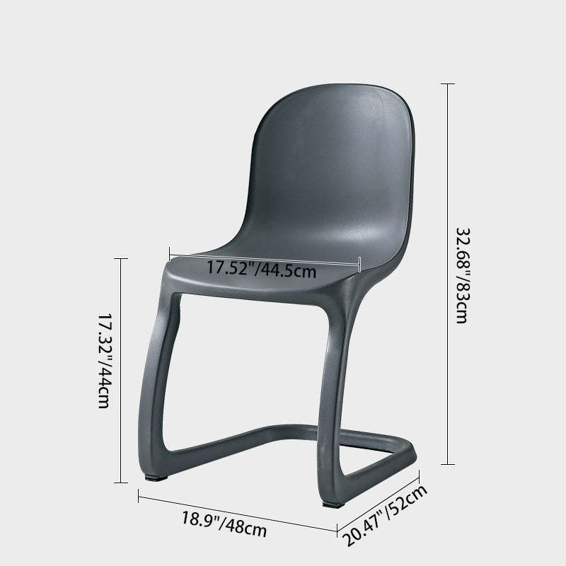 Scandinavian Bow-Frame Plastic Steel Dining Chair — Green