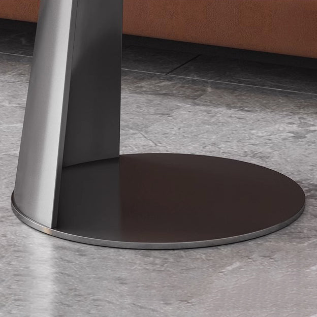 Nordic Round Rock Slab Steel Coffee Table
