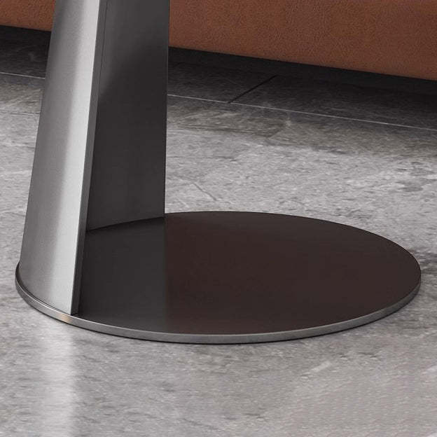 Nordic Round Rock Slab Steel Coffee Table
